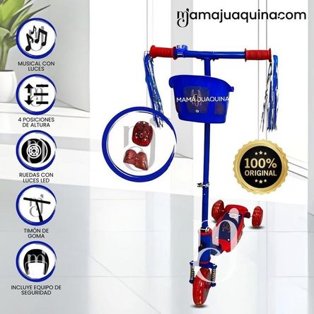 Scooter para Niños con Kit de Protección «FUNNY RIDE» Blue Scooter para Niños con Kit de Protección «FUNNY RIDE» Blue