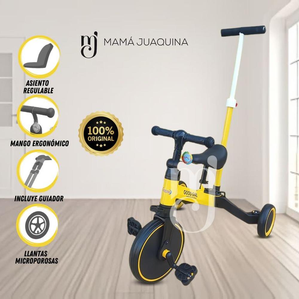 Triciclo Chavito Guiador «GG ROAD» Doble Función Yellow
