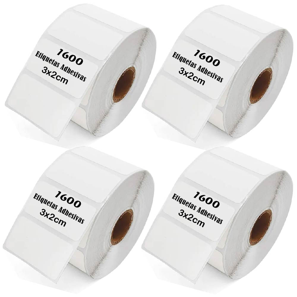 Etiqueta Adhesiva Termica 3x2cm Pack 4 Rollos