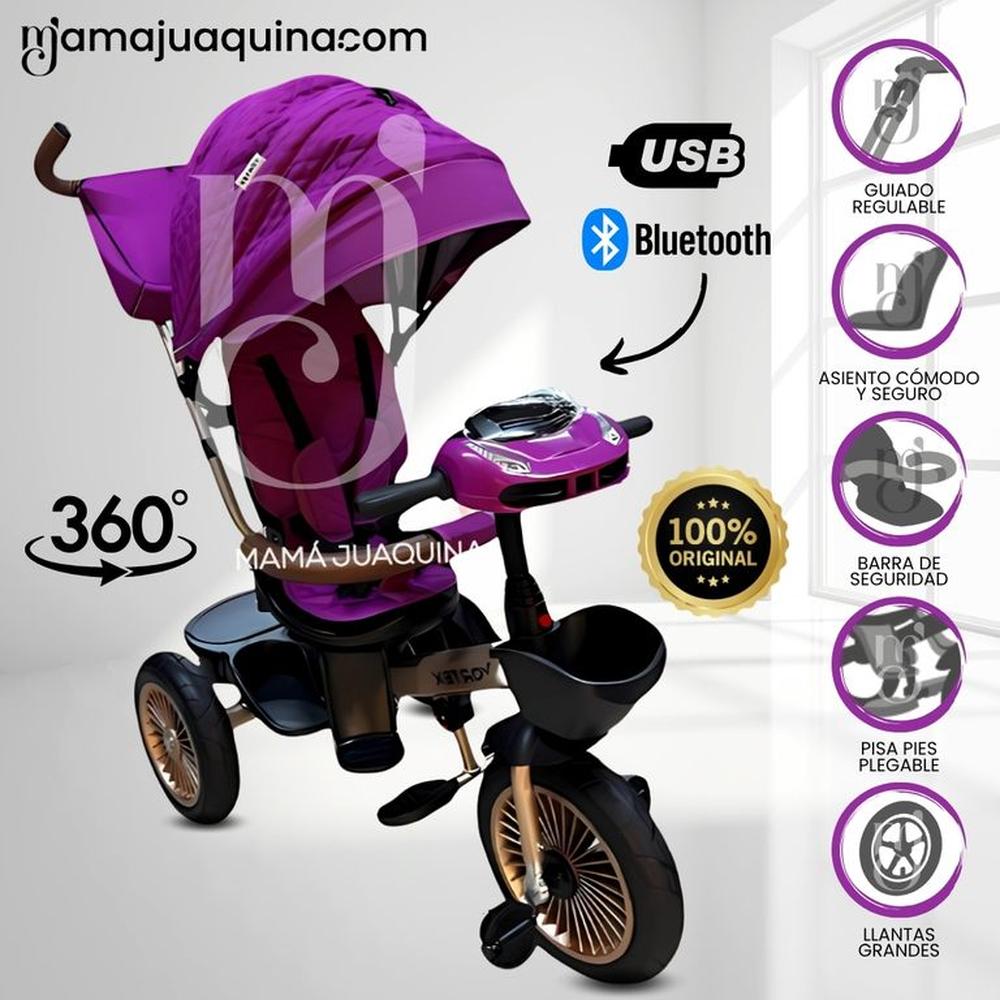 Triciclo Guiador Giratorio «LEVONN VORTEX» con Bluetooth Pink