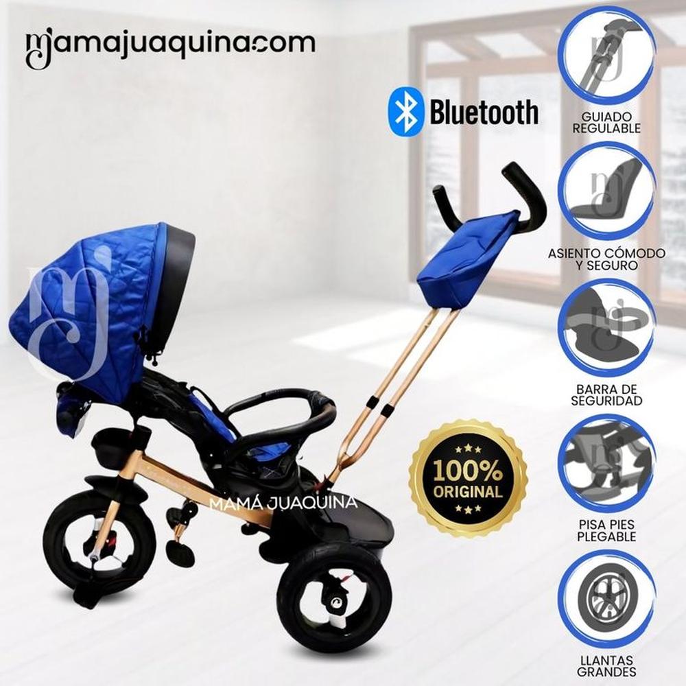 Triciclo Giratorio 3 en 1 «SMART PREMIUM» USB Bluetooth Blue