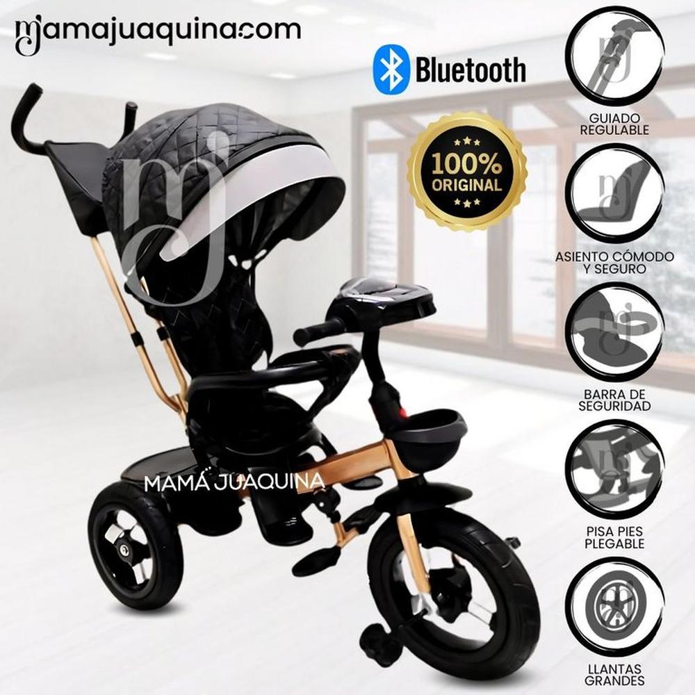 Triciclo Giratorio 3 en 1 «SMART PREMIUM» USB Bluetooth Black