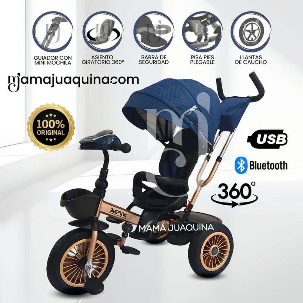 Triciclo Guiador GIratorio «MAXI» con Bluetooth Blue