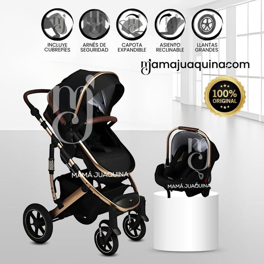 Coche Moisés Travel System «TORETTO II» con Porta bebé Black Coche Moisés Travel System «TORETTO II» con Porta bebé Black