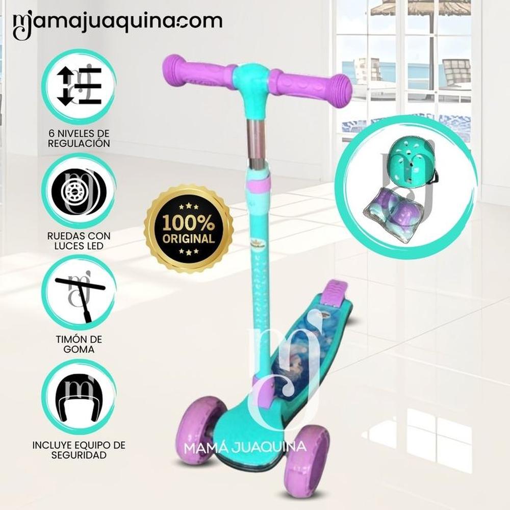 Scooter para Niños con Kit de Protección «FUNNY KIDS» Lila