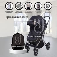 Coche Moisés con Mochila Pañalera STAR Black