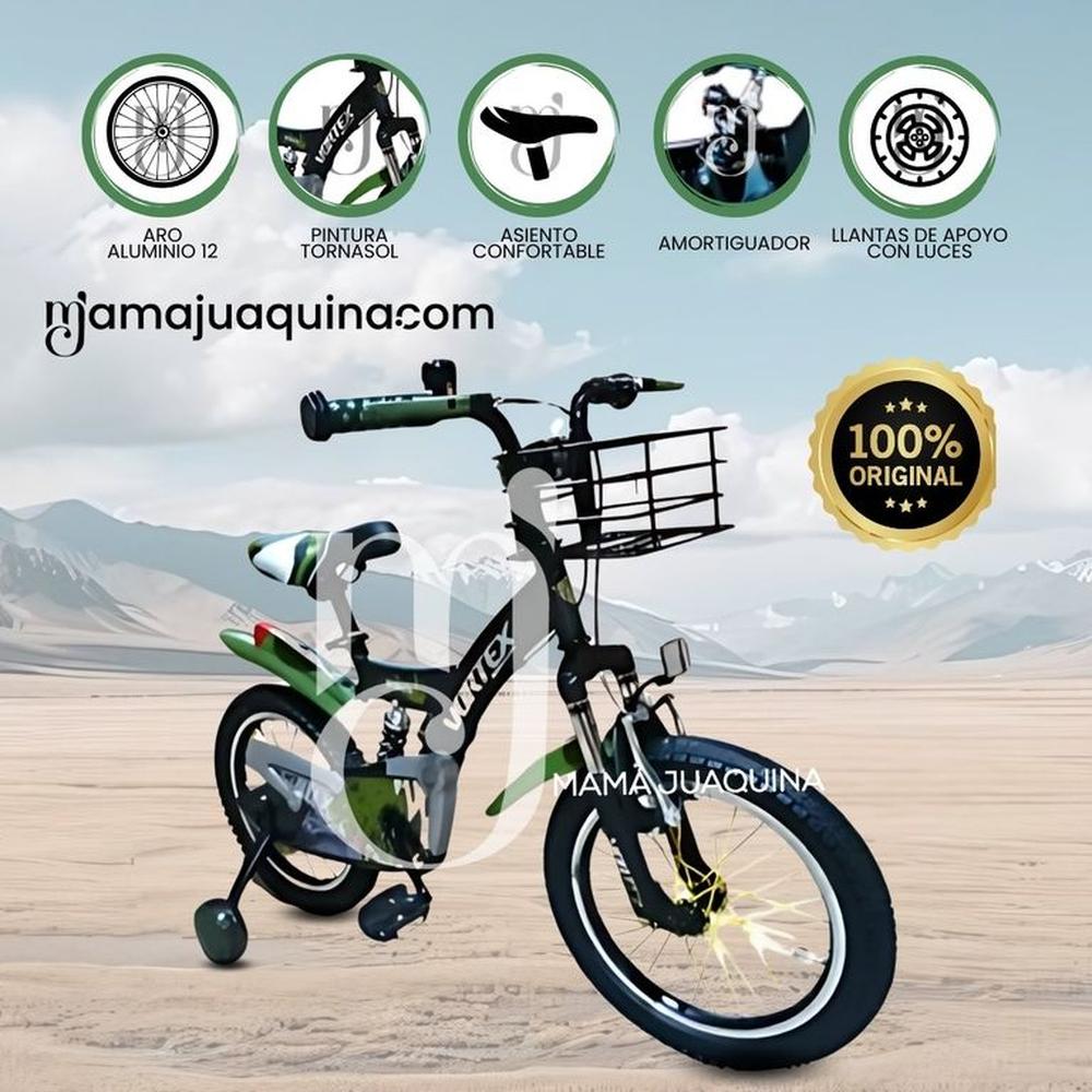 Bicicleta con Canasta Aro 12 «FLYING» Green