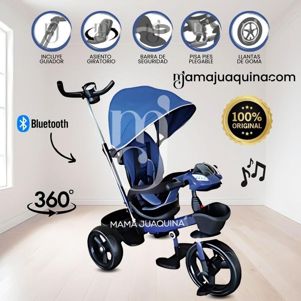 Triciclo Guiador con Musical «CHAMPION» Edición Limitada Blue