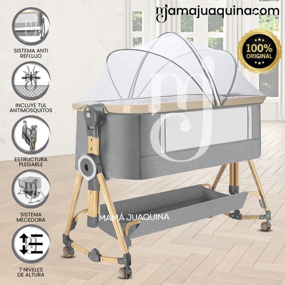 Cuna Colecho Mecedora Plegable 2 en 1 «LAYNE» de Lujo Gray