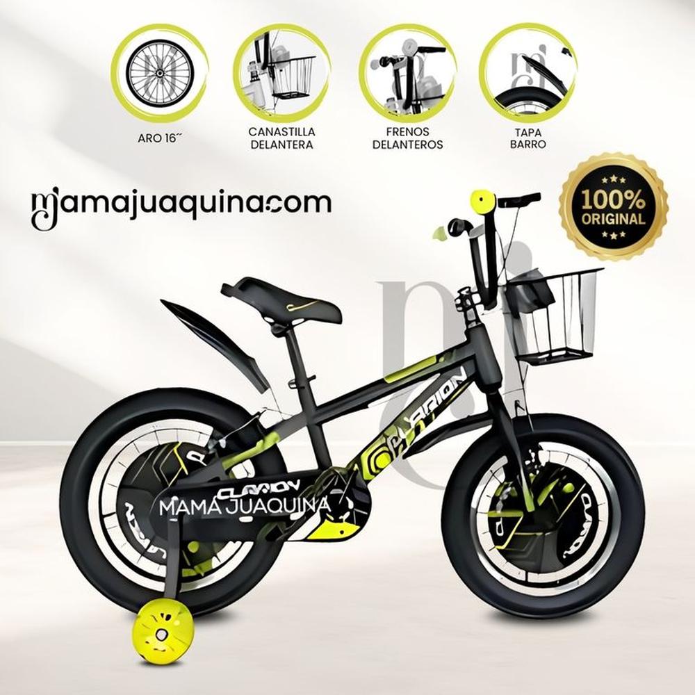 Bicicleta Para Niña Aro 16 «CLARION II» con Canasta Yellow