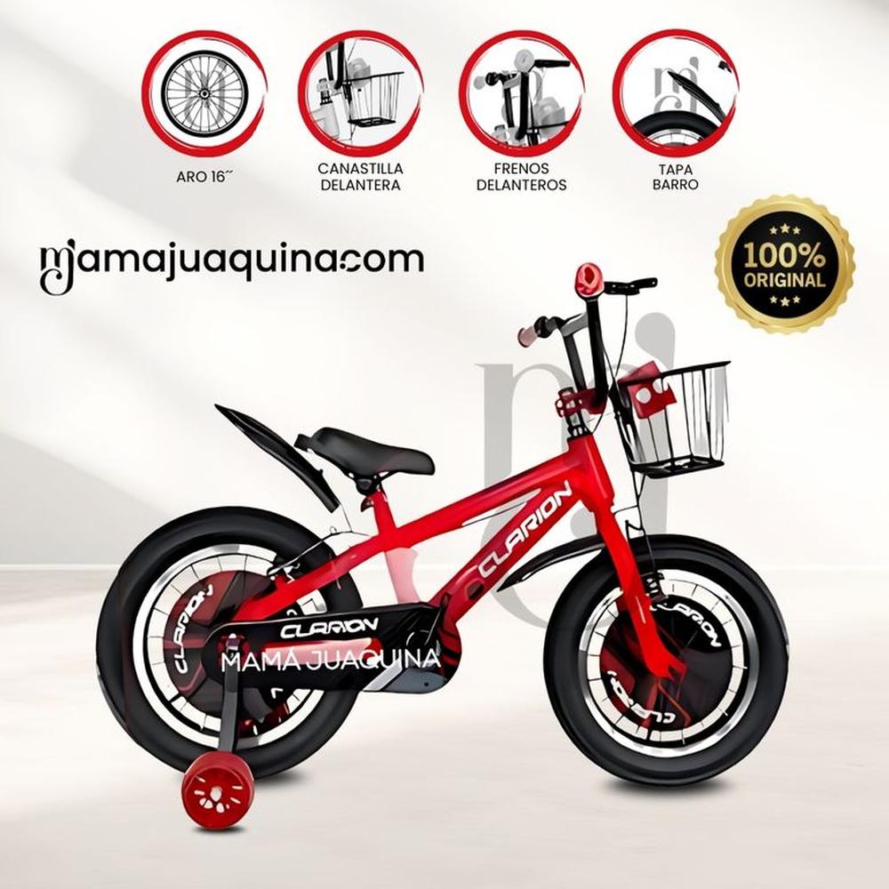 Bicicleta Para Niña Aro 16 «CLARION II» con Canasta Red