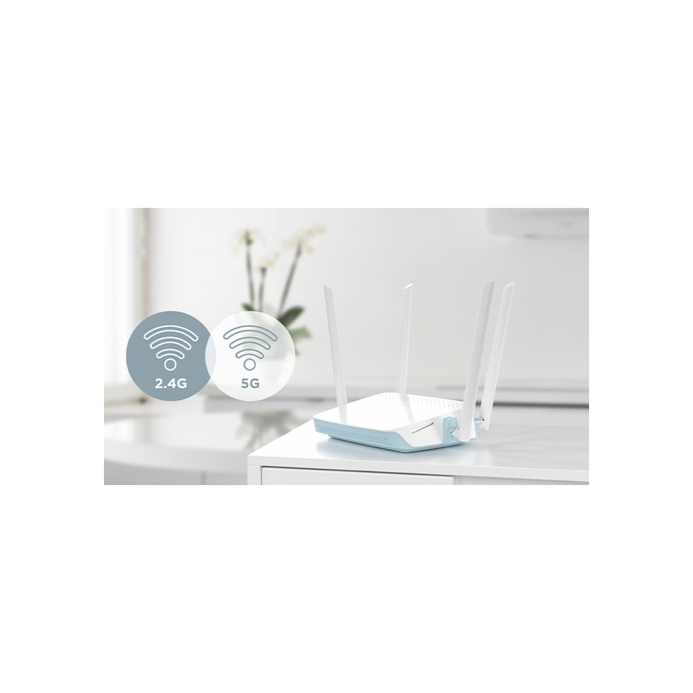 Router D-Link Smart AC1200 R12 WiFi Doble Banda 2.4/5GHz, 4 Puertos Gigabit LAN, Alta Velocidad