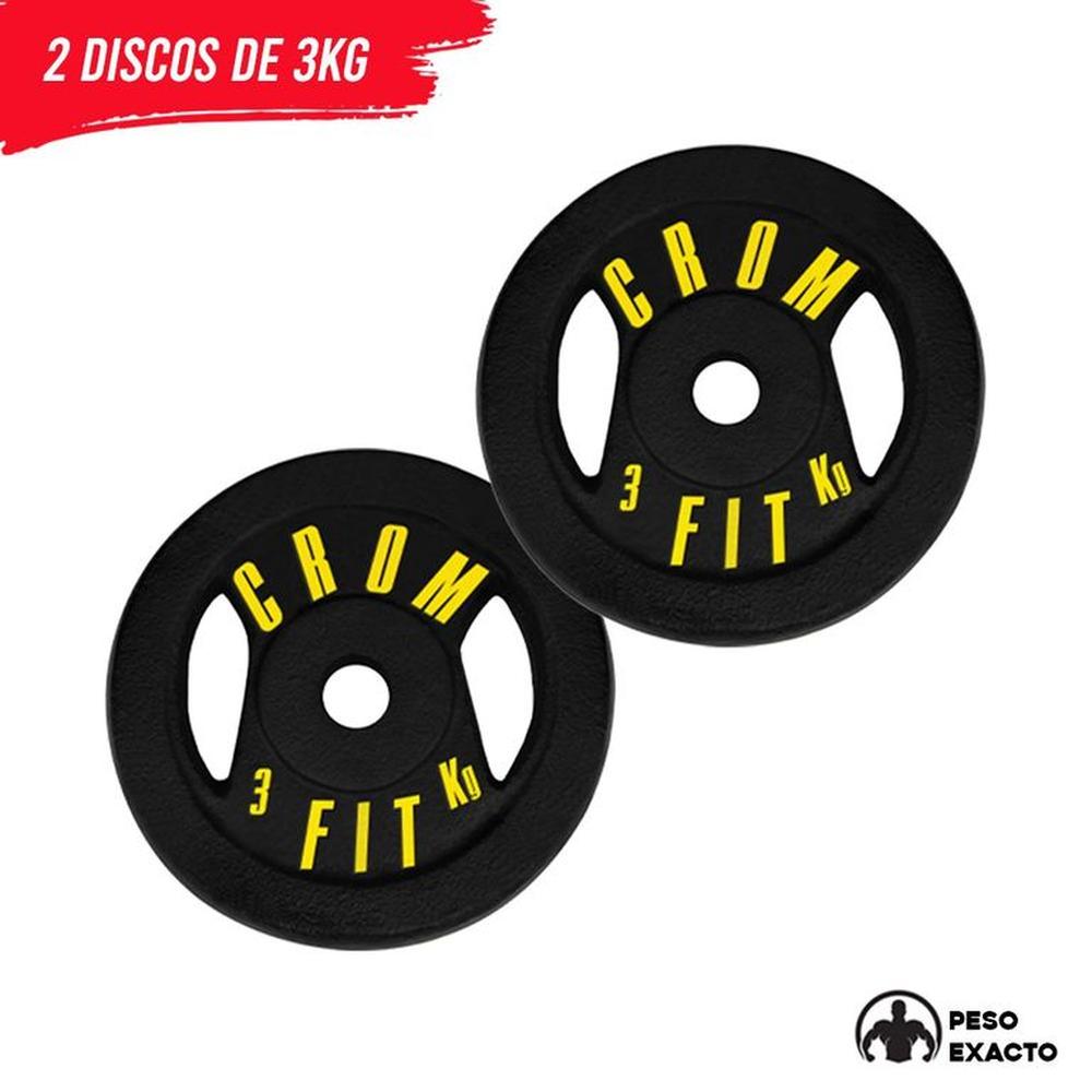 Pesas 2 Discos 3kg Peso Exacto Hierro Fundido