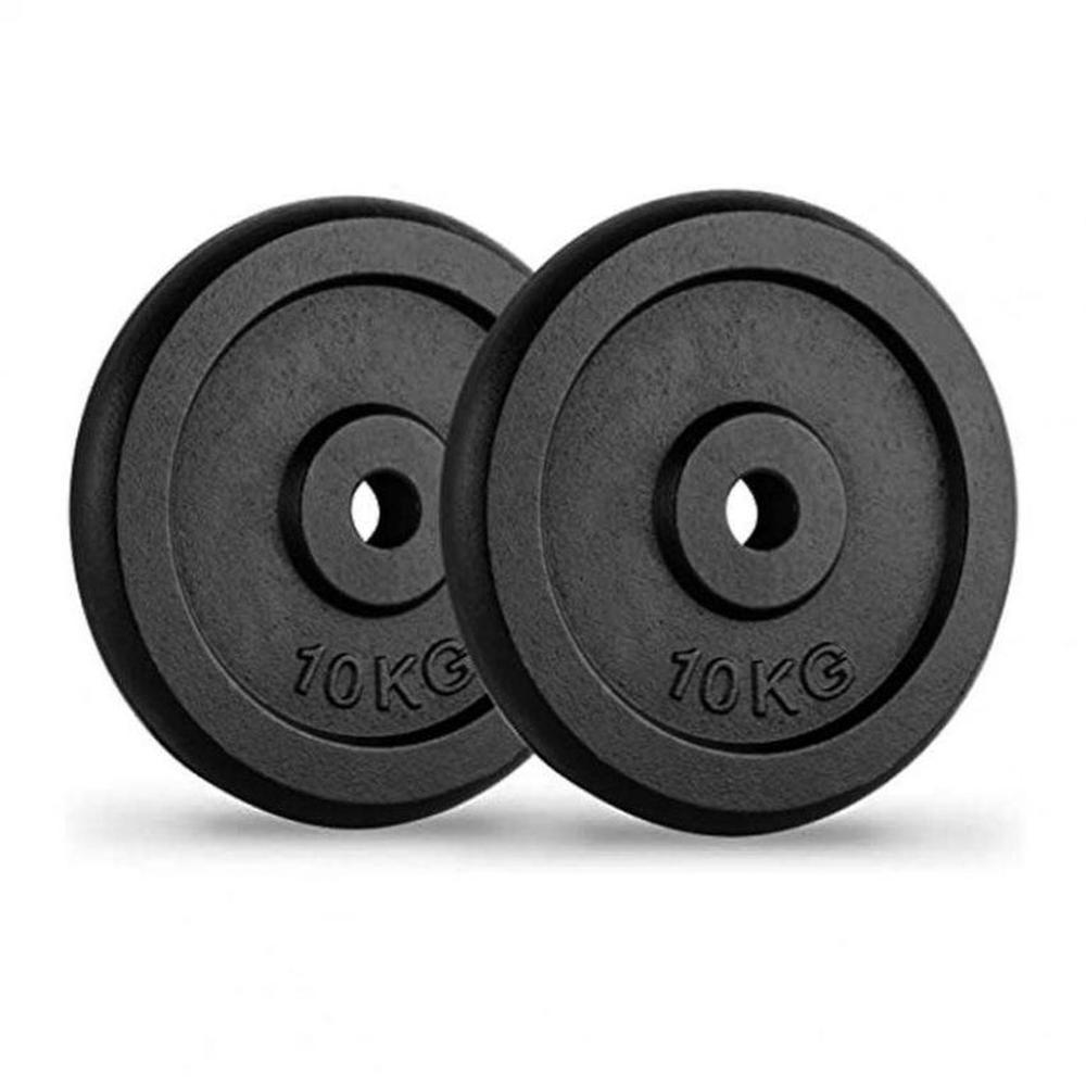 Pesas- 2 Discos Redondo De 10kg De Hierro