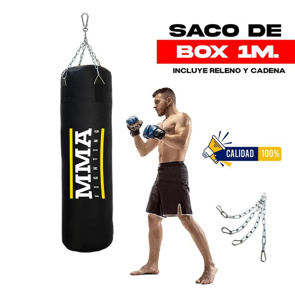 Saco Box Pro Crossfit MMA - MUAY TAI de 1 Metro + Cadena