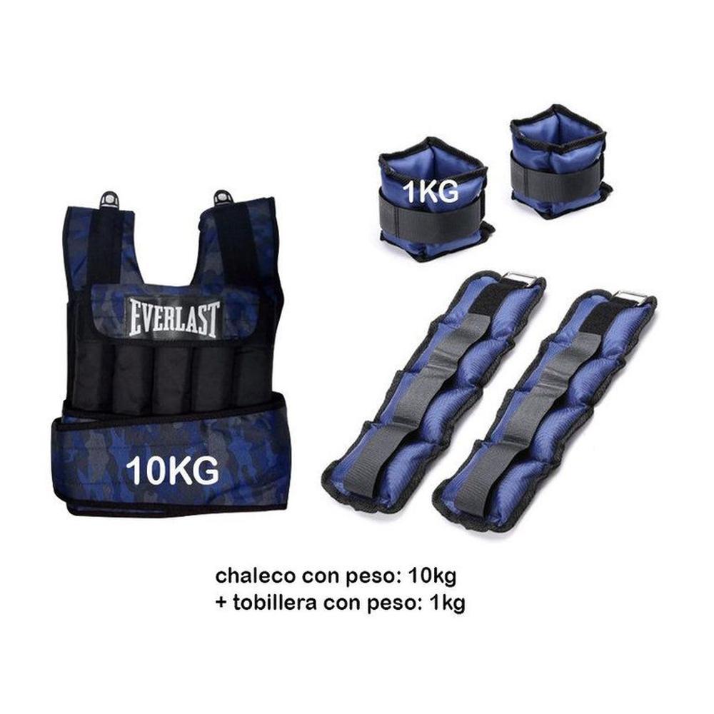 Chaleco De Peso 10kg Color variado + Tobillera Con Peso 1kg