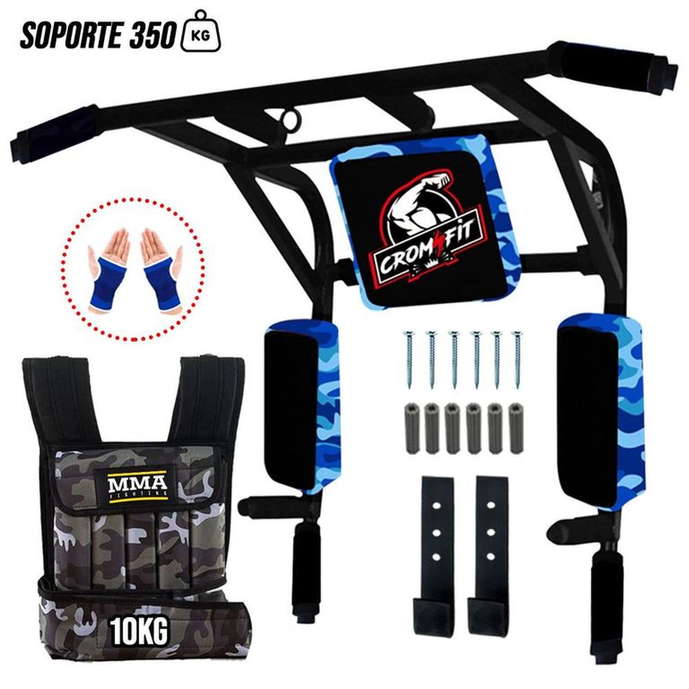 Barra Multifuncional 10 en 1 + Chaleco 20kg + Guantes