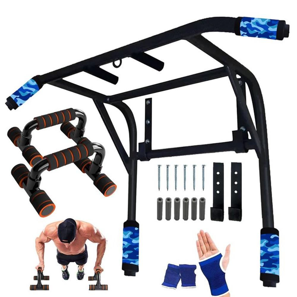 Barra Calistenia 2 en 1 Dominadas + Push Up + Guantes