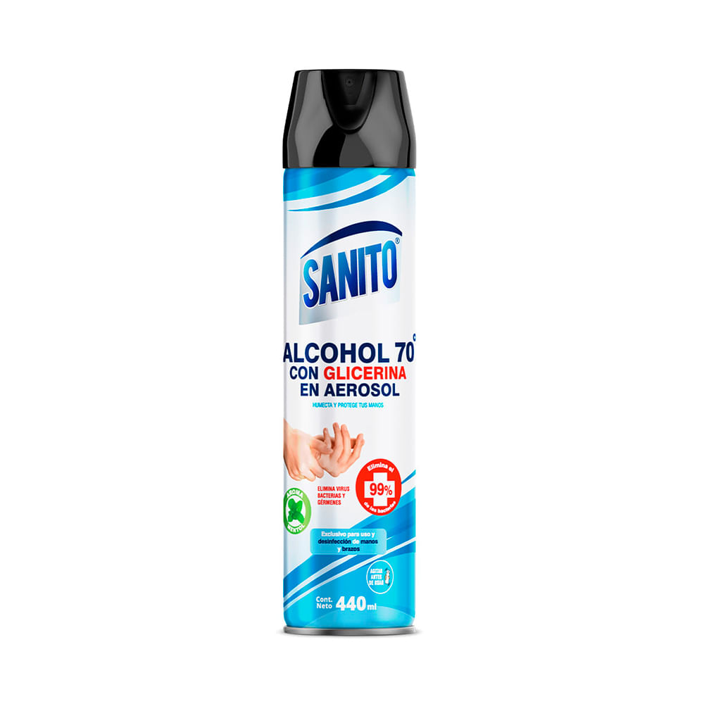Sanito alcohol 70° c/glicerina 440ml