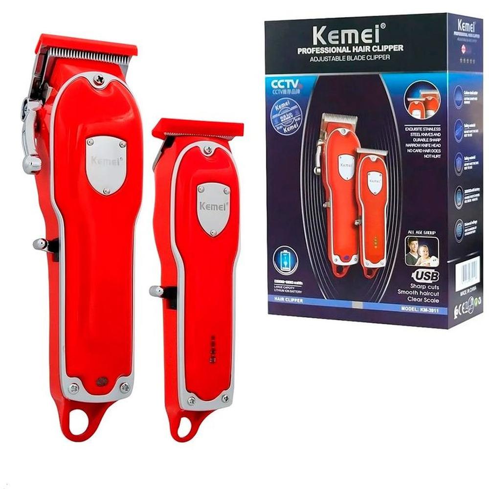 Máquina Corte Cabello Inalámbrica Kemei KM-3911 Combo Inalambrico