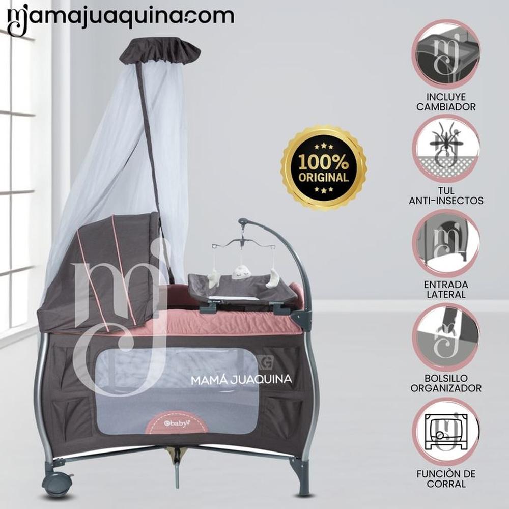 Cuna Corral de Lujo «NAPPY» Pink