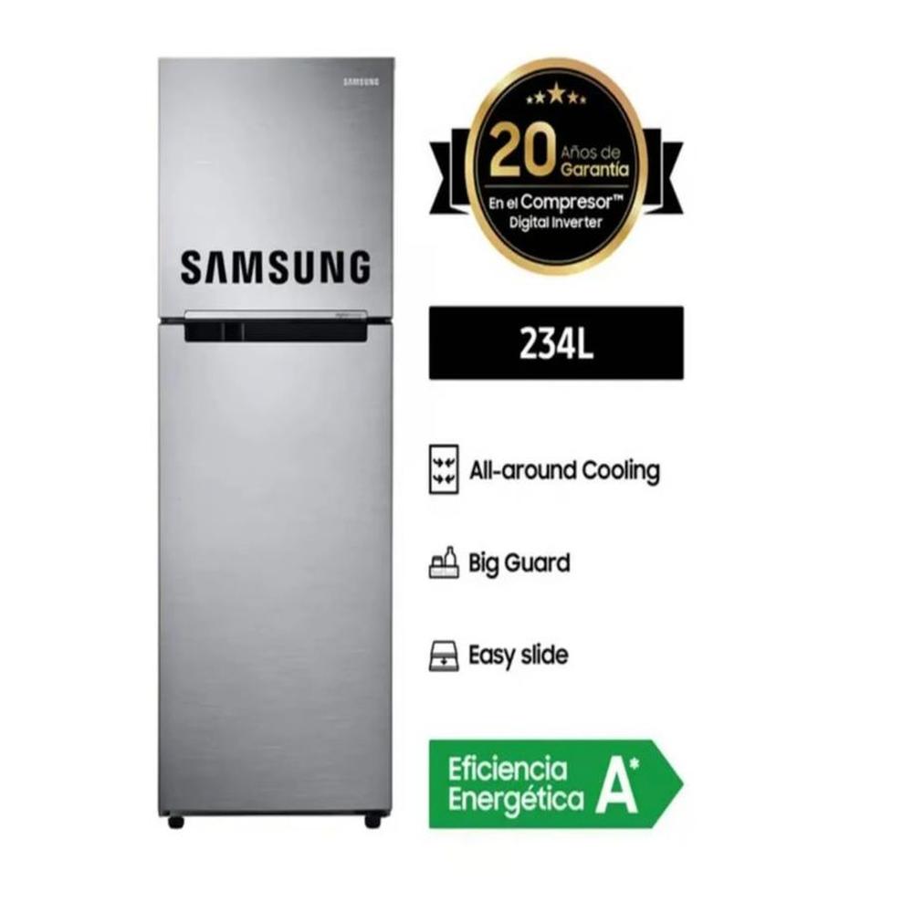 Refrigeradora Samsung Top Freezer 234 L. Plateado RT22FARADS8