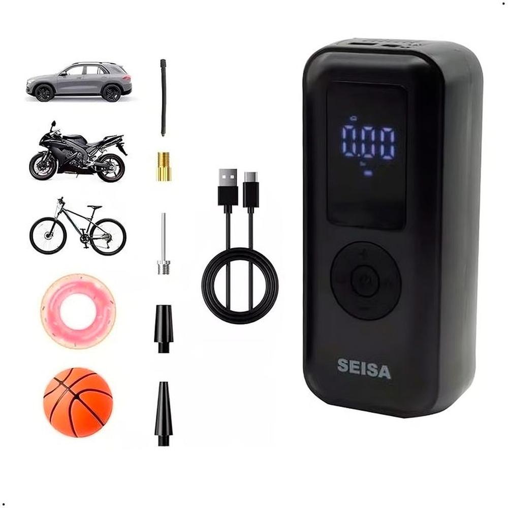Compresor Portati Seisa Af-c03 Inflador Moto Bicicleta Carro