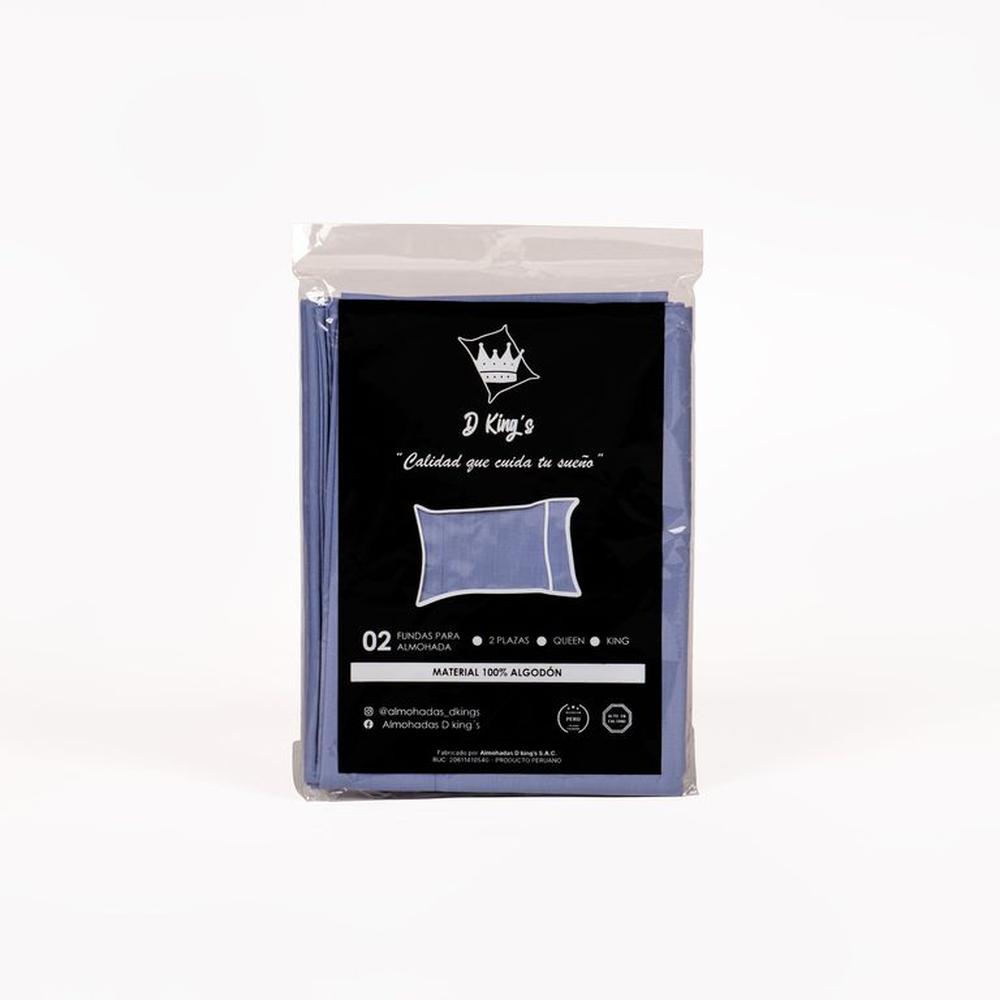 Fundas de Almohadas Queen Set X2 Celeste – 180 Hilos