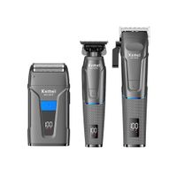 Kit Combo Barberia Profesional Kemei 2375 Pantalla Digital