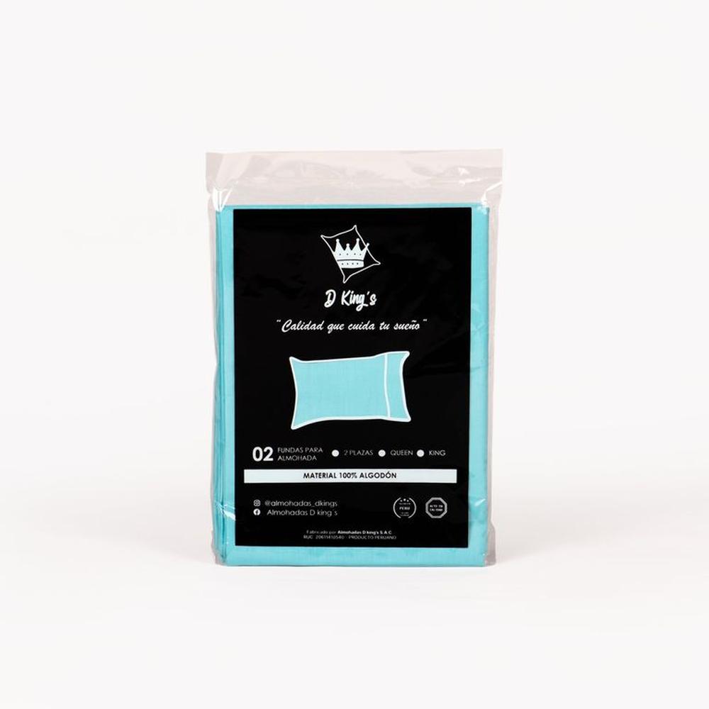 Fundas de Almohadas 2 Plz Set X2 Turquesa – 180 Hilos