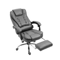 Silla Ergonómica Dafi Pro Reposapiés Cuero Negro Ofideas