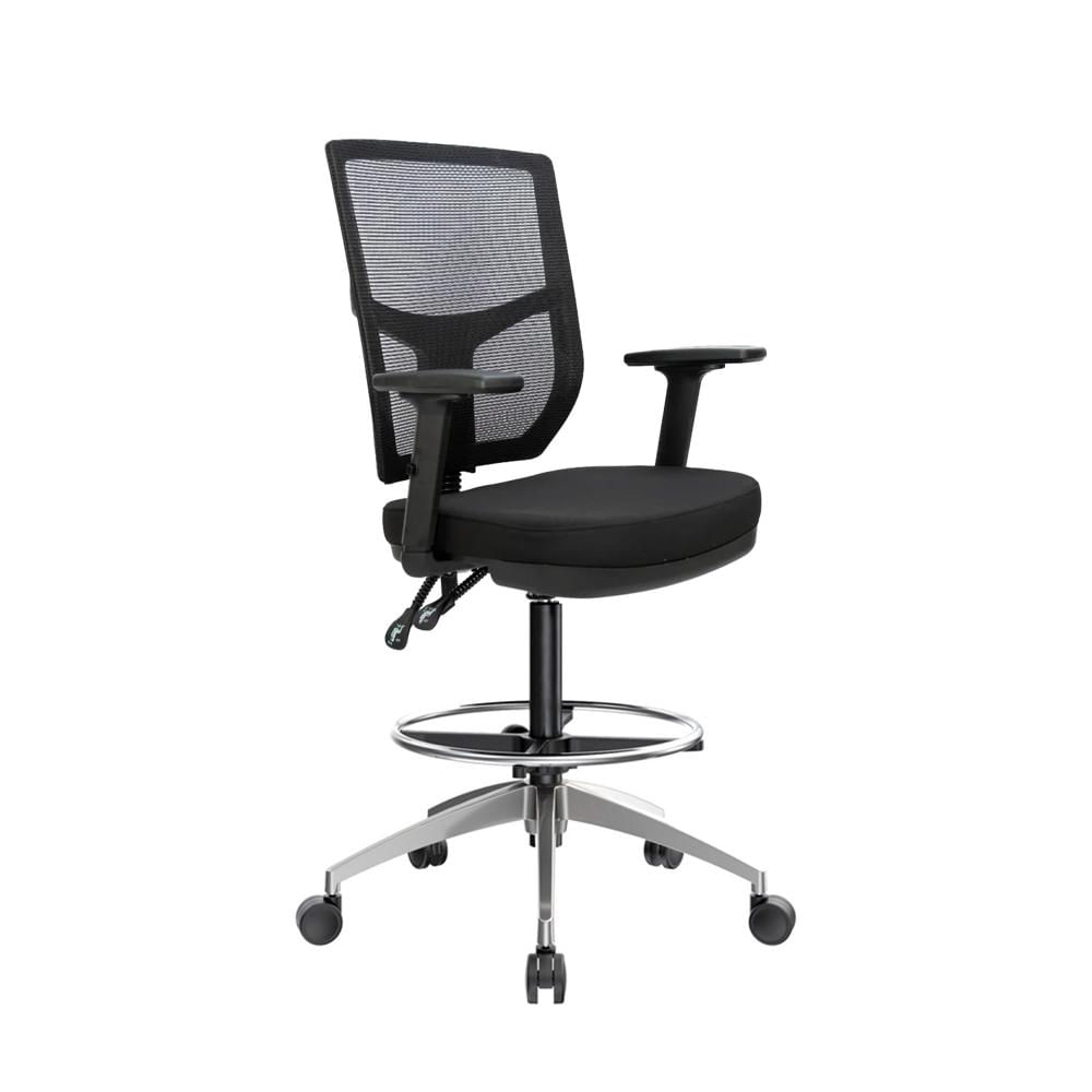 Silla Cajero Ergonómico Fone Base Aluminio Aro Cromado Ofideas