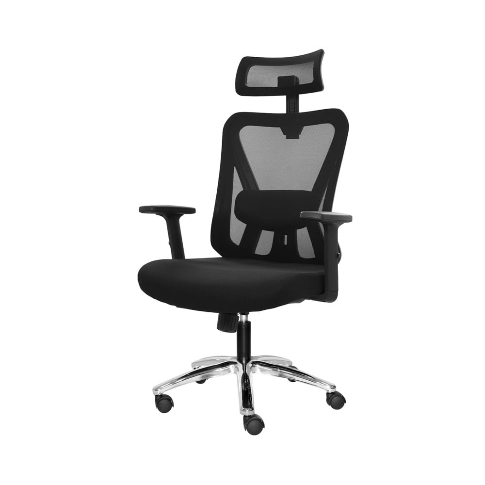 Silla Ergonómica Dolfin Presidente Reclinable Negro Cromado Ofideas