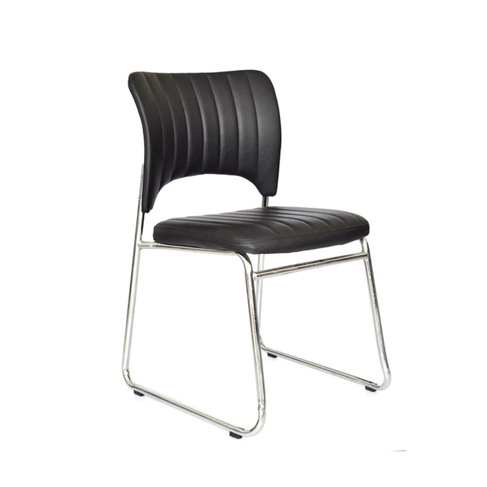 Silla Fija de Visita Modelo Trineo Iso Pu Negro Ofideas