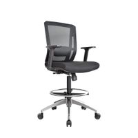 Silla Cajero Ergonómico Delphi II Negro Base Aluminio Aro Cromado Ofideas