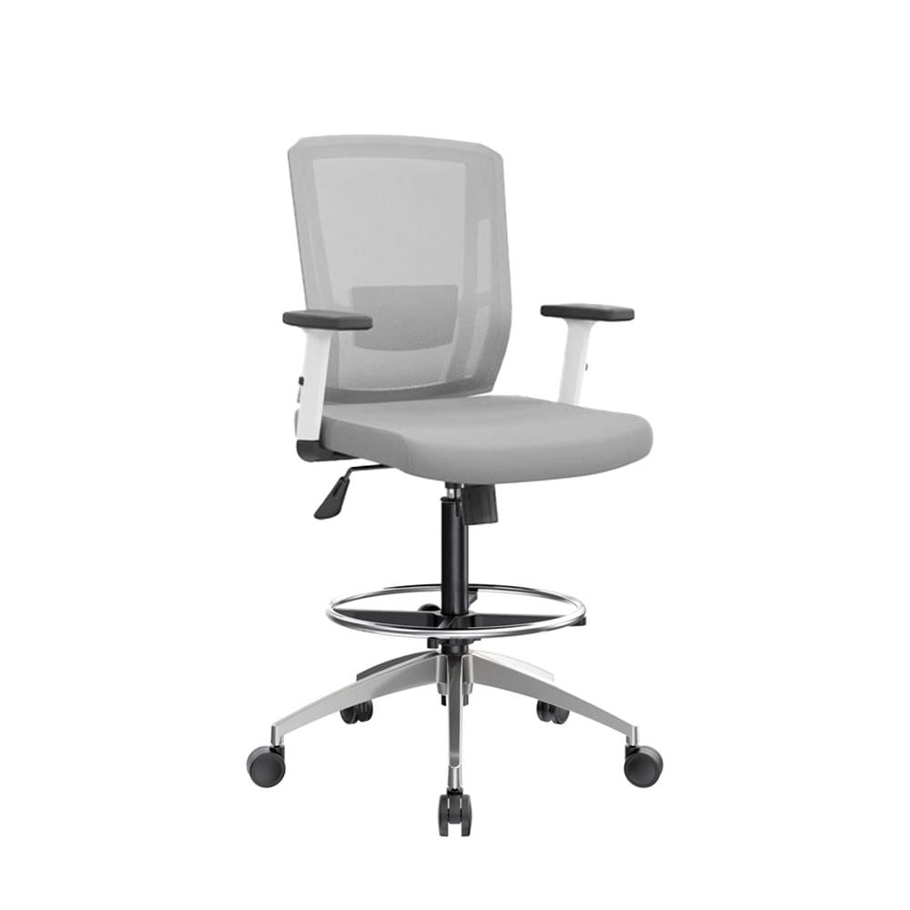 Silla Cajero Ergonómico Delphi II Gris Base Aluminio Aro Cromado Ofideas