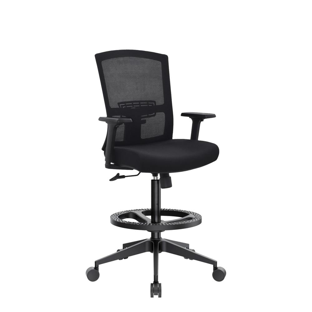 Silla Cajero Ergonómico Corp Negro Base Nylon Aro Nylon Ofideas