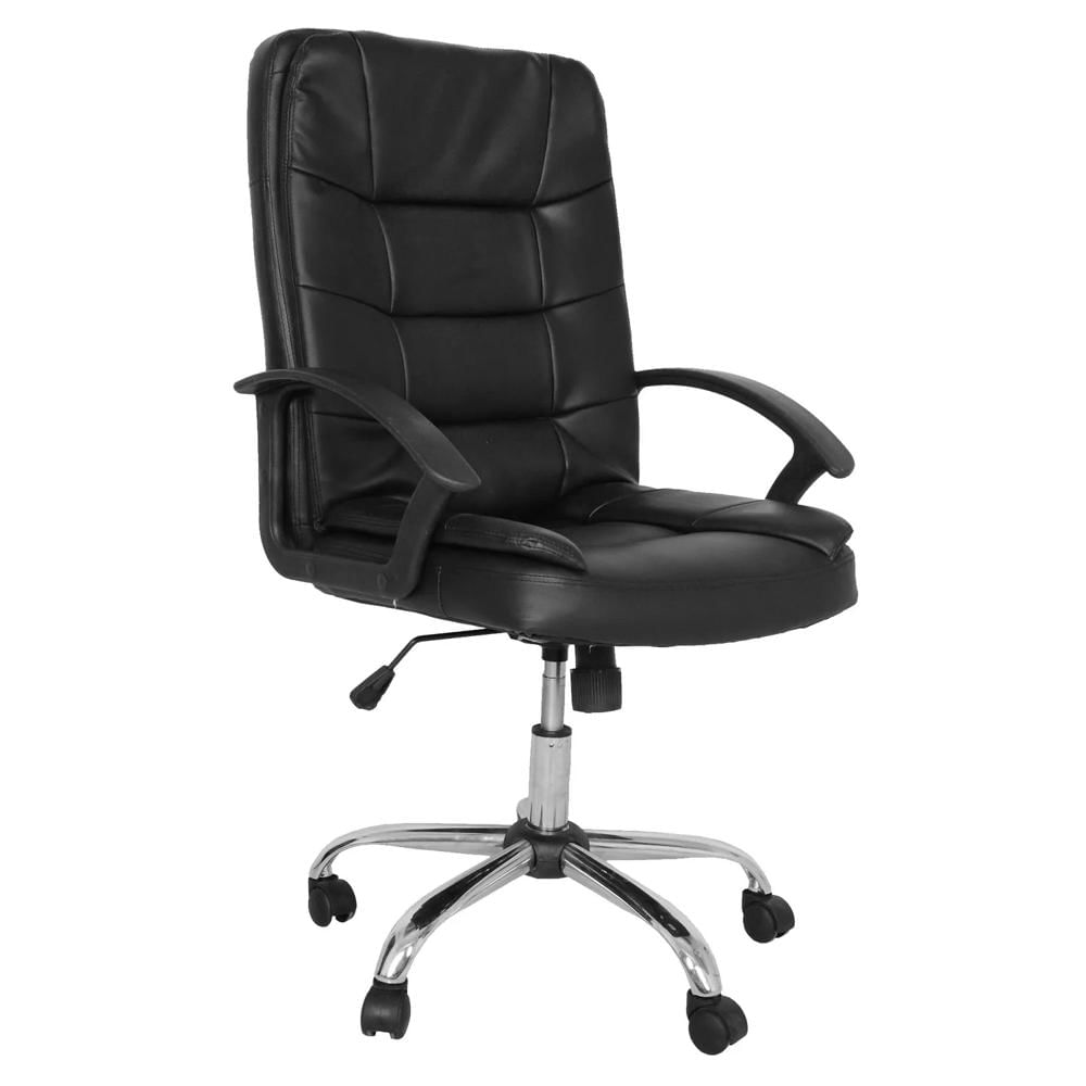 Silla Ergonómica Gerente Capellini Cuero Negro Ofideas