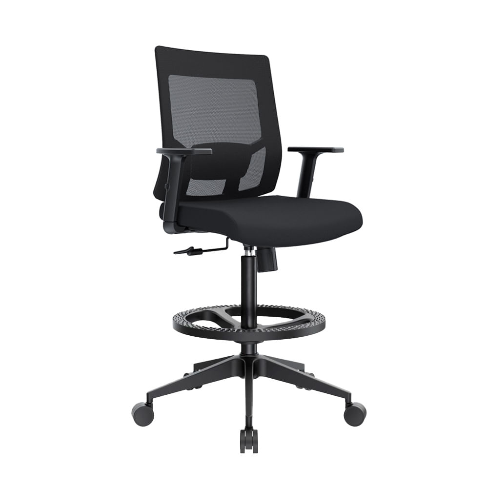 Silla Cajero Ergonómica Con Apoyabrazos Radius Base Nylon Aro Nylon Ofideas