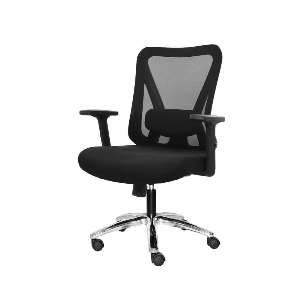 Silla Ergonómica Dolfin Gerente Reclinable Negro Cromado Ofideas