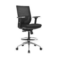 Silla Cajero Ergonómico Lims Base Aluminio Aro Cromado Negro Ofideas