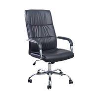 Silla Ergonómica Valencia H Cuero Negro Ofideas