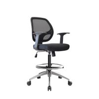 Silla Cajera Ergonómica Malí Negro Base Aluminio Aro Cromado Ofideas