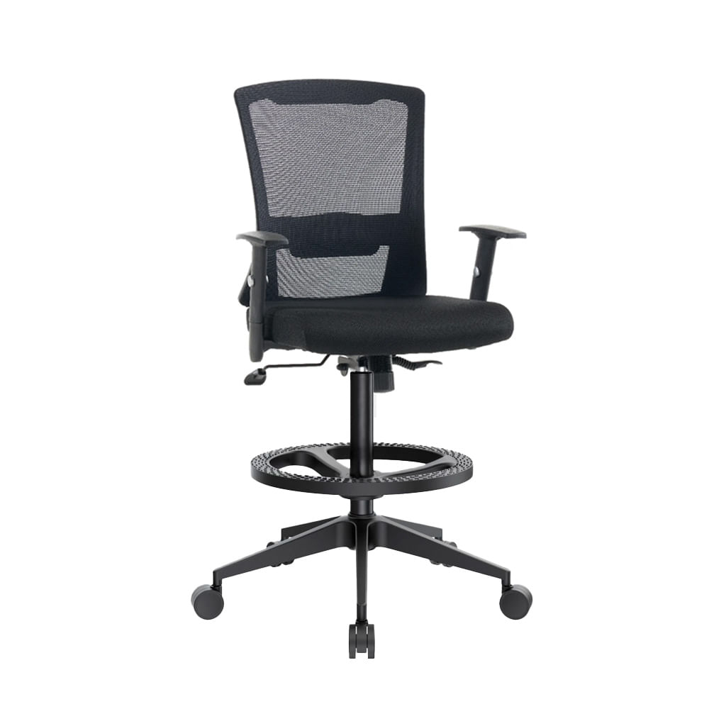 Silla Cajero Ergonómica Con Apoyabrazos Castro Base Nylon Aro Nylon Ofideas