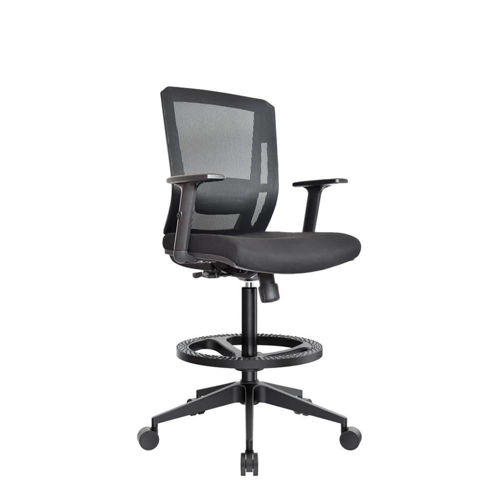 Silla Cajero Ergonómico Delphi II Negro Base Nylon Aro Nylon Ofideas