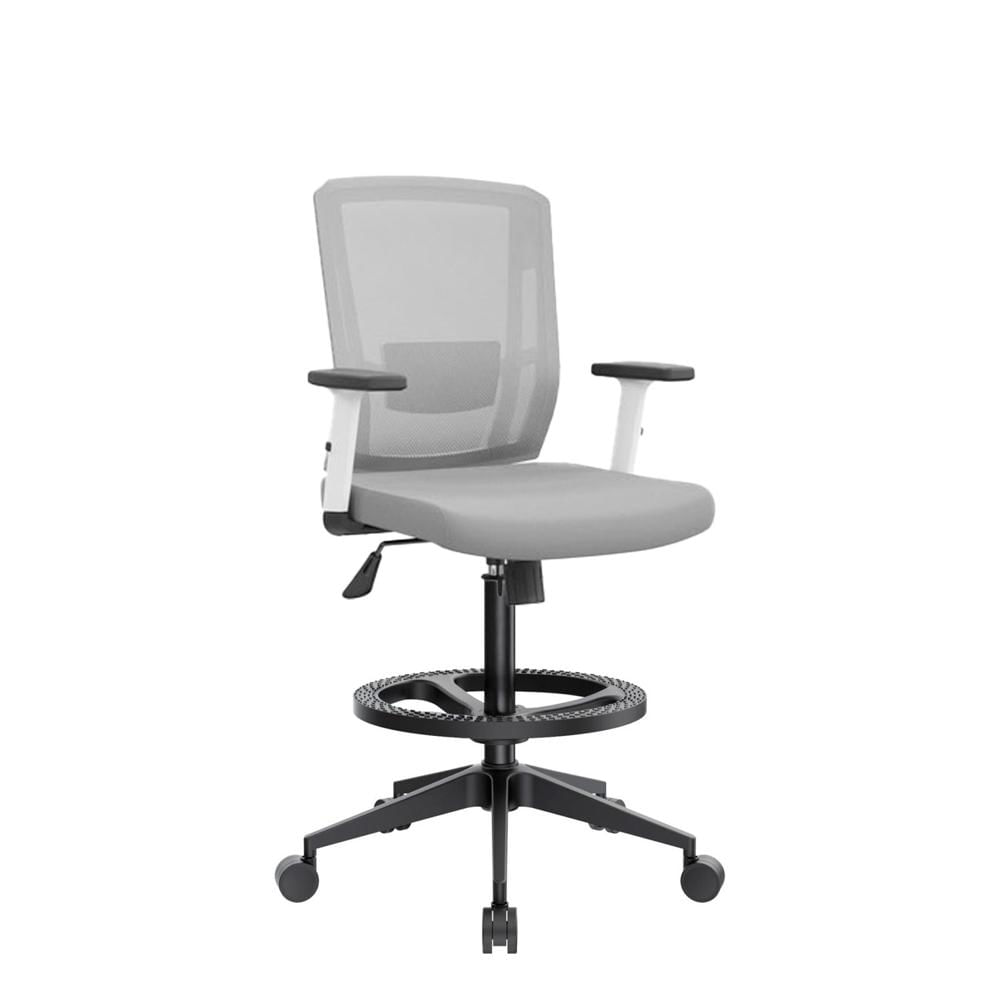 Silla Cajero Ergonómico Delphi II Gris Base Nylon Aro Nylon Ofideas