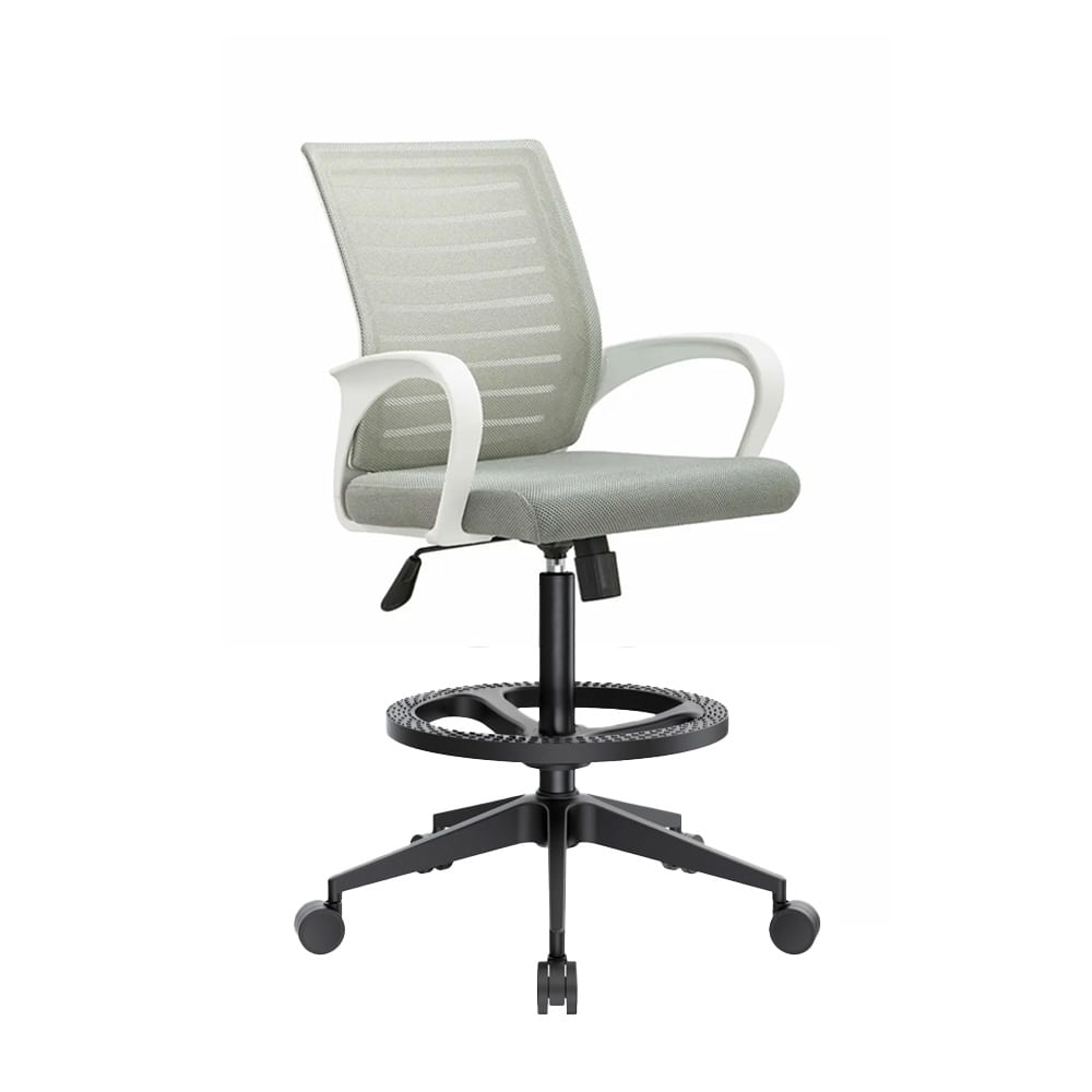 Silla Cajero Dex Color Gris Base Nylon Aro Nylon Ofideas