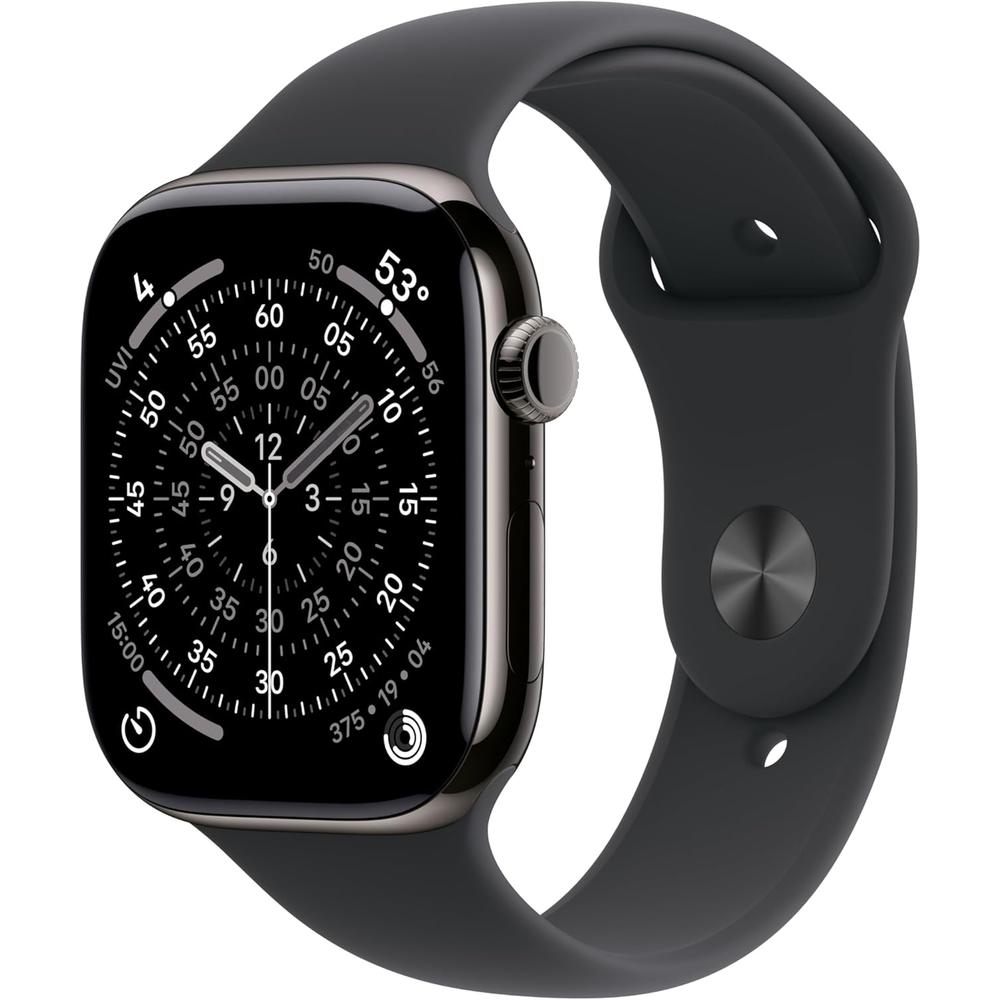 Apple Watch Series 11 Slate Titanio (GPS + CELLULAR 46mm) + Sport Band Black M-L