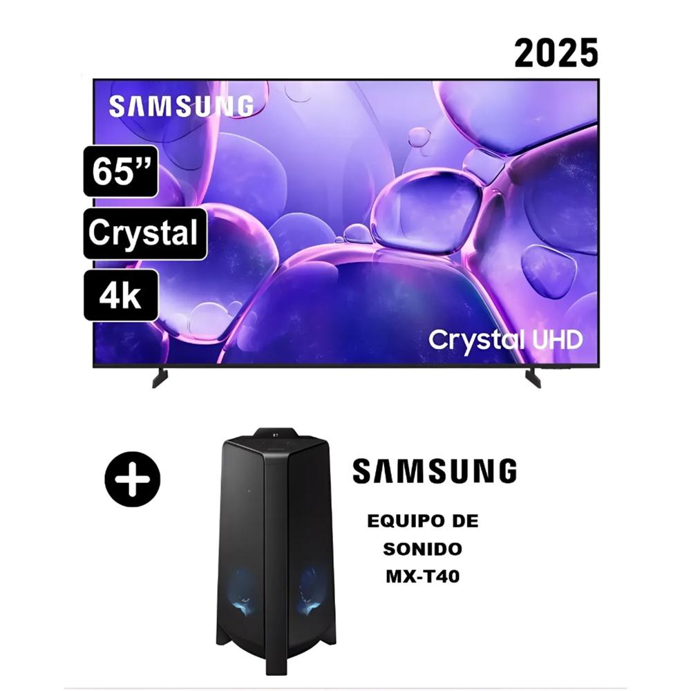 Televisor Samsung 65 Smart Crystal UHD 4K 65U8000FG + Equipo de sonido Samsung MX-T40