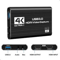 Capturador Video Hdmi Usb 3.0 4k Windows Mac Linux Micrófono
